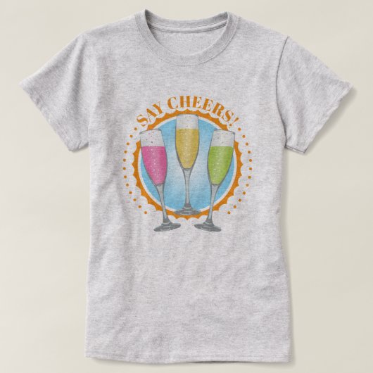 Mimosa Colorful Champagne T - Shirt (Design vorne)