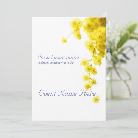 Mimosa Einladung (Stehend Vorderseite)