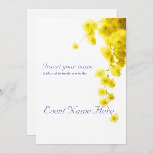 Mimosa Einladung (Vorne/Hinten)