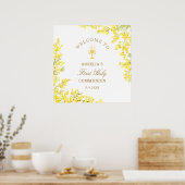 Mimosa Erstkommunion Willkommen Poster (Küche)