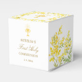 Mimosa First Communion Cube Geschenkschachtel (Vorderseite)