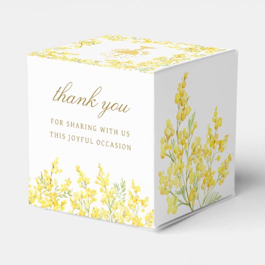 Mimosa First Communion Cube Geschenkschachtel (Rückseite)