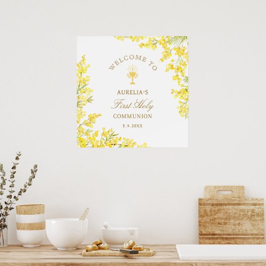 Mimosa First Communion Welcome Poster (Küche)