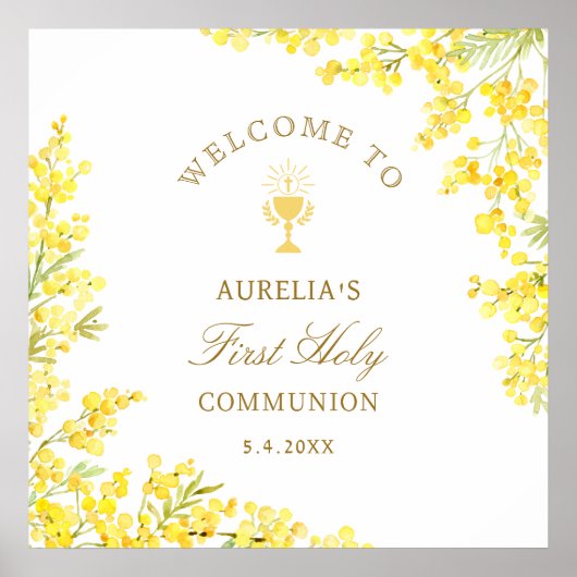 Mimosa First Communion Welcome Poster (Vorne)