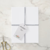 Mimosa-Flaschenanhänger mit rosa blauem Bouquet Geschenkanhänger (Mit Garn)