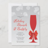 Mimosa Glass Holiday Brunch und Bubbly Einladung (Vorderseite)