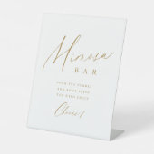 Mimosa Gold minimale moderne Skript-Brautparty Sockelschild (Vorderseite)