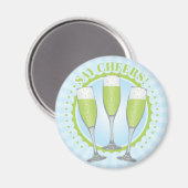 Mimosa Green Champagne Glasses Magnet (Vorderseite/Rückseite)
