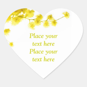 Mimosa Herz-Aufkleber