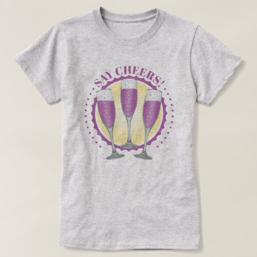 Mimosa Lila Champagne Glasses T - Shirt (Design vorne)