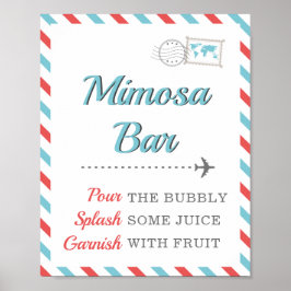 Mimosa Mama-osa Bar Drink Travel Airplane Party Poster