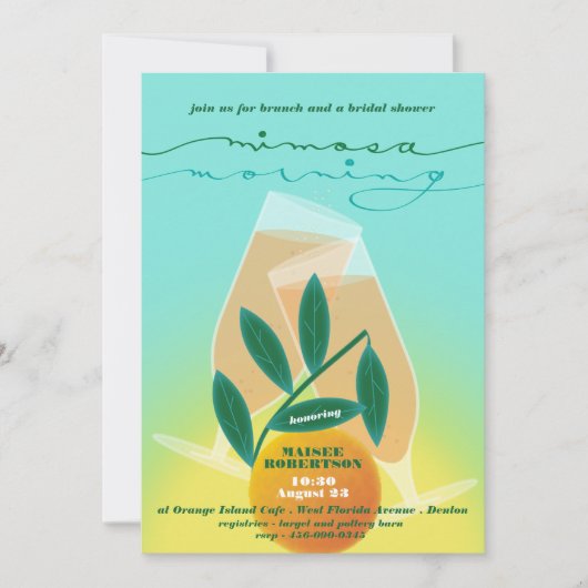 Mimosa Morning Bridal Brunch Einladung (Vorderseite)