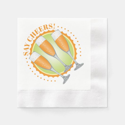 Mimosa Orange Champagne Brillen Serviette (Vorderseite)