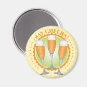 Mimosa Orange Champagne Glasses Magnet (Vorderseite/Rückseite)