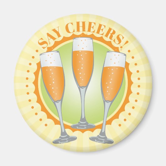 Mimosa Orange Champagne Glasses Magnet (Vorne)