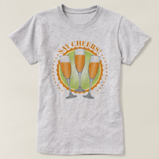 Mimosa Orange Champagne Glasses T - Shirt (Design vorne)