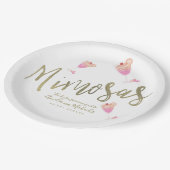 Mimosa Pink Brautparty Danke Confetti Pappteller (Schrägansicht)