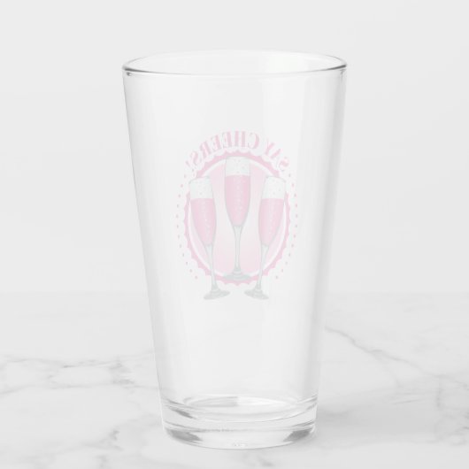 Mimosa Pink Champagne Brille Glas (Rückseite)
