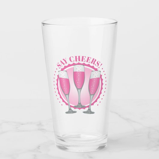 Mimosa Pink Champagne Brille Glas (Vorderseite)
