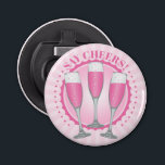 Mimosa Pink Champagner Brille Flaschenöffner<br><div class="desc">Personalisieren Sie es mit Ihrem Namen oder Ihrer Nachricht. Beifall zu dieser niedlichen Illustration von glänzenden Champagner-Gläsern. Ein lustiges Design für einen Brunch, Bachelorette, Drinks nach der Arbeit, Girl's night out, Cocktail Party, oder jede Feier. Farbenfrohe, rosa Champagnergetränke, Sekt, Prosecco.</div>