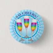 Mimosa Rainbow Champagne Glass Button (Vorderseite)