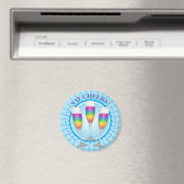 Mimosa Rainbow Champagne Glasses Magnet (In Situ (Geschirrspüler))