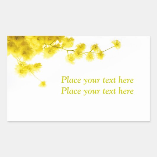 Mimosa Rechteckiger Aufkleber (Vorderseite)