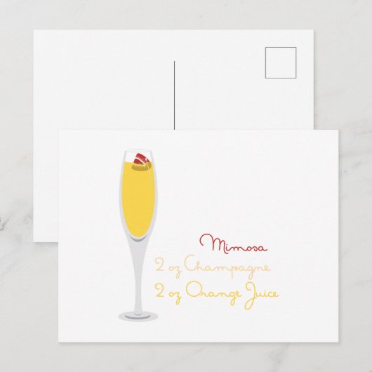 Mimosa Recipe Postkarte (Vorne/Hinten)