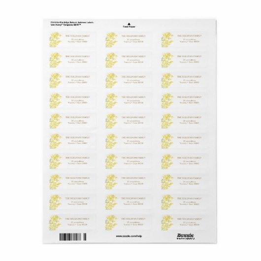 Mimosa return address label (Vorne)