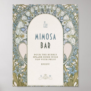 Mimosa-Schild im Vintage-Stil 1920 Poster