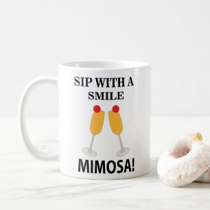 Mimosa Schluck mit einem Lächeln Mimosa Kaffeetasse