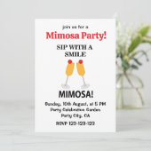 Mimosa Sip mit einem lächelnden Mimosa Einladung (Stehend Vorderseite)