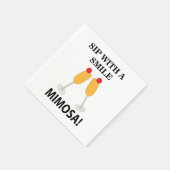 Mimosa Sip mit einem lächelnden Mimosa-Party Serviette (Ecke)