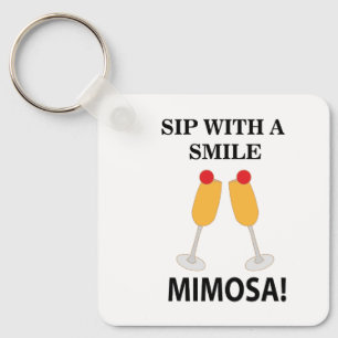 Mimosa Sip mit einem lächelnden Mimosa Schlüsselanhänger