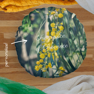 Mimosa Tree mit gelben Blumen Rundes Kissen