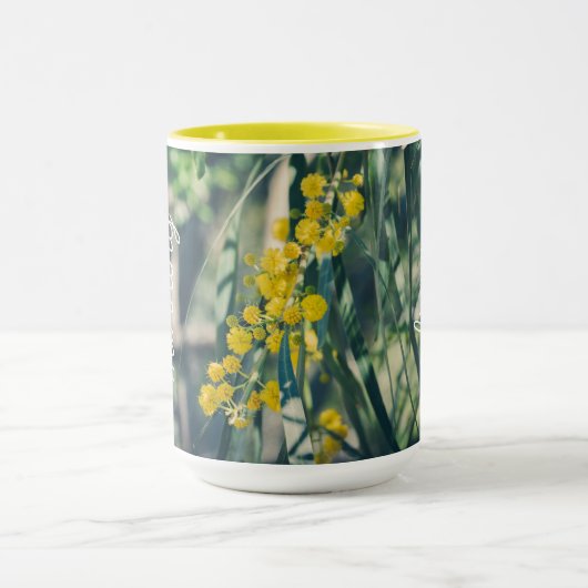 Mimosa Tree mit gelben Blumen Tasse (Zentrum)