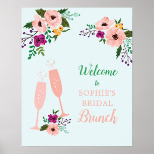 Mimosa und Blume Brunch und Bubbly Brautparty Poster