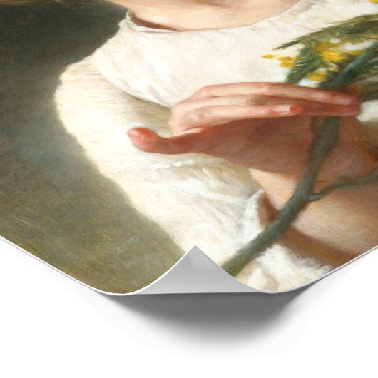 Mimosa von William Bouguereau Poster (Ecke)
