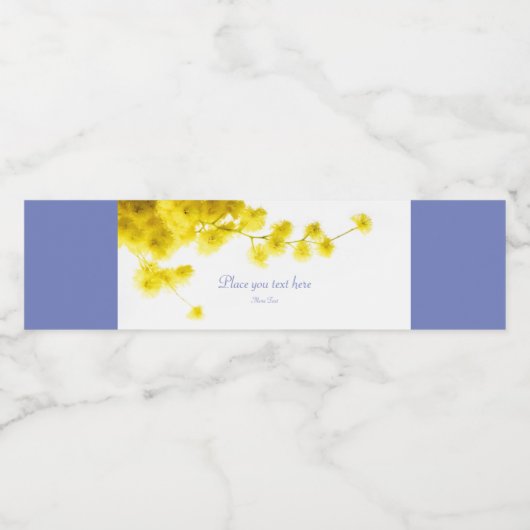 Mimosa Wasserflasche Wasserflaschenetikett (Einzelnes Label)