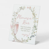 Mimosa Wildblume Brautparty Sockelschild (Vorderseite)