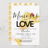 Mimosa Yellow Black Bridal Dusche Einladung (Vorne/Hinten)