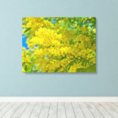 Mimosa Yellow Blume Floral Botanische Fotografie Leinwanddruck (Insitu (Holzboden))