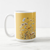 Mimosa Yellow Summer Floral Border Kaffeetasse (Links)