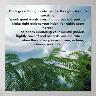 mimosacloudsky 001, Denken Sie immer gute Gedanken Poster