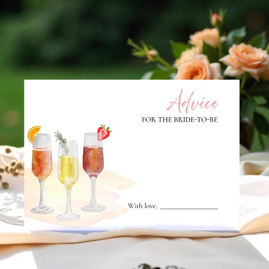 Mimosas Brautparty Advice for the Bride Card Einladung