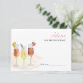 Mimosas Brautparty Advice for the Bride Card Einladung (Stehend Vorderseite)
