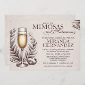 Mimosas & Matrimony Brautparty Einladung (Vorne/Hinten)