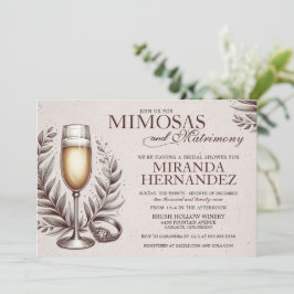 Mimosas & Matrimony Brautparty Einladung