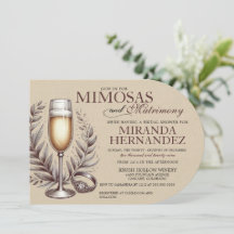 Mimosas & Matrimony Brautparty-Einladung