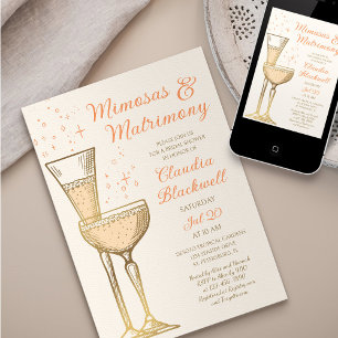 Mimosas Matrimony Bridal Dusche Einladung